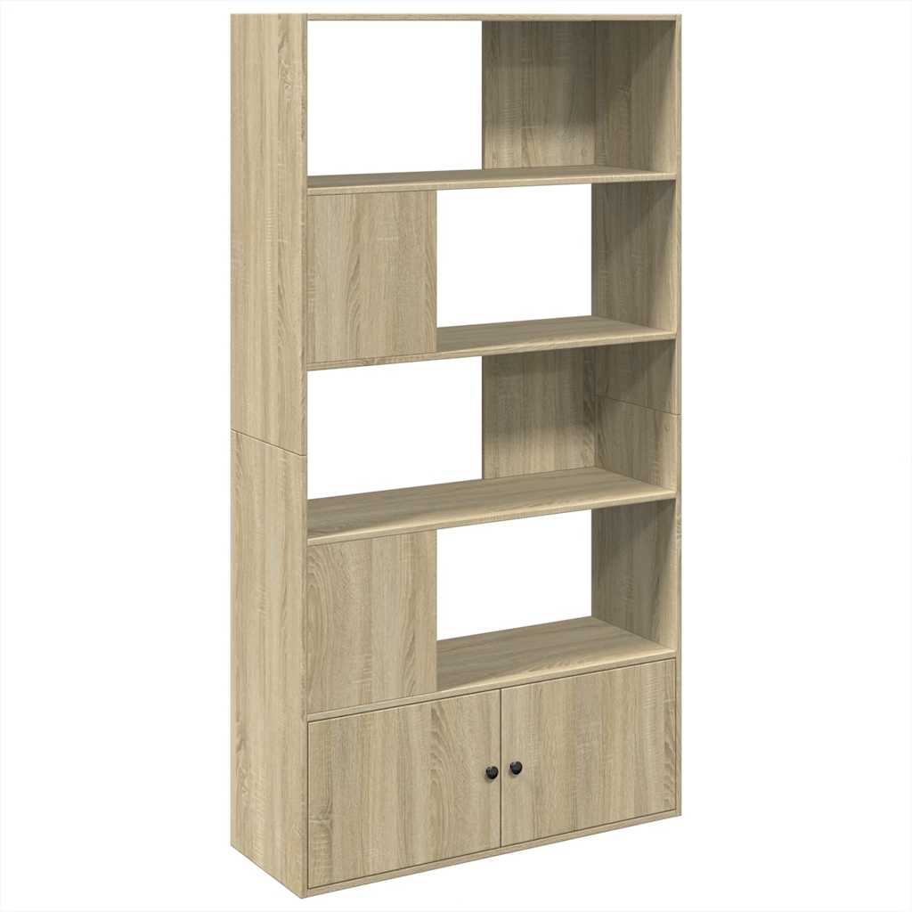 vidaXL Bookcase Sonoma Oak 100x36x189 cm Engineered Wood - Brown