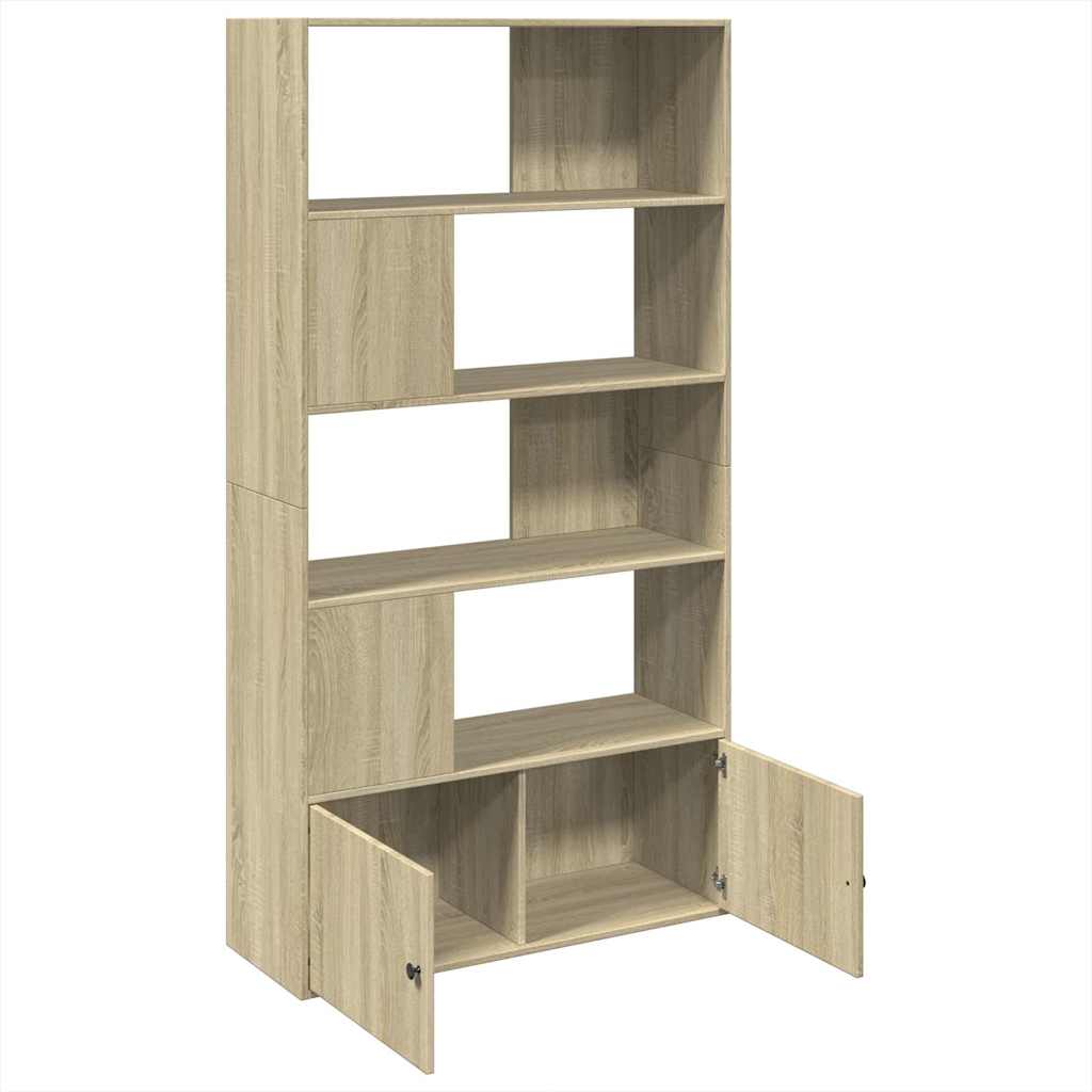 vidaXL Bookcase Sonoma Oak 100x36x189 cm Engineered Wood - Brown