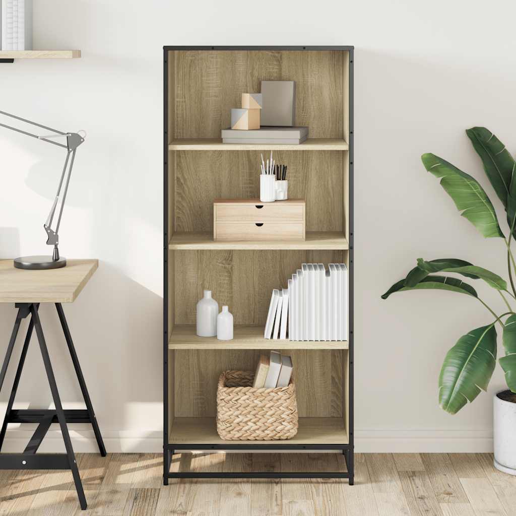 vidaXL Bookcase Sonoma Oak 60x35x139 cm Engineered Wood - Brown