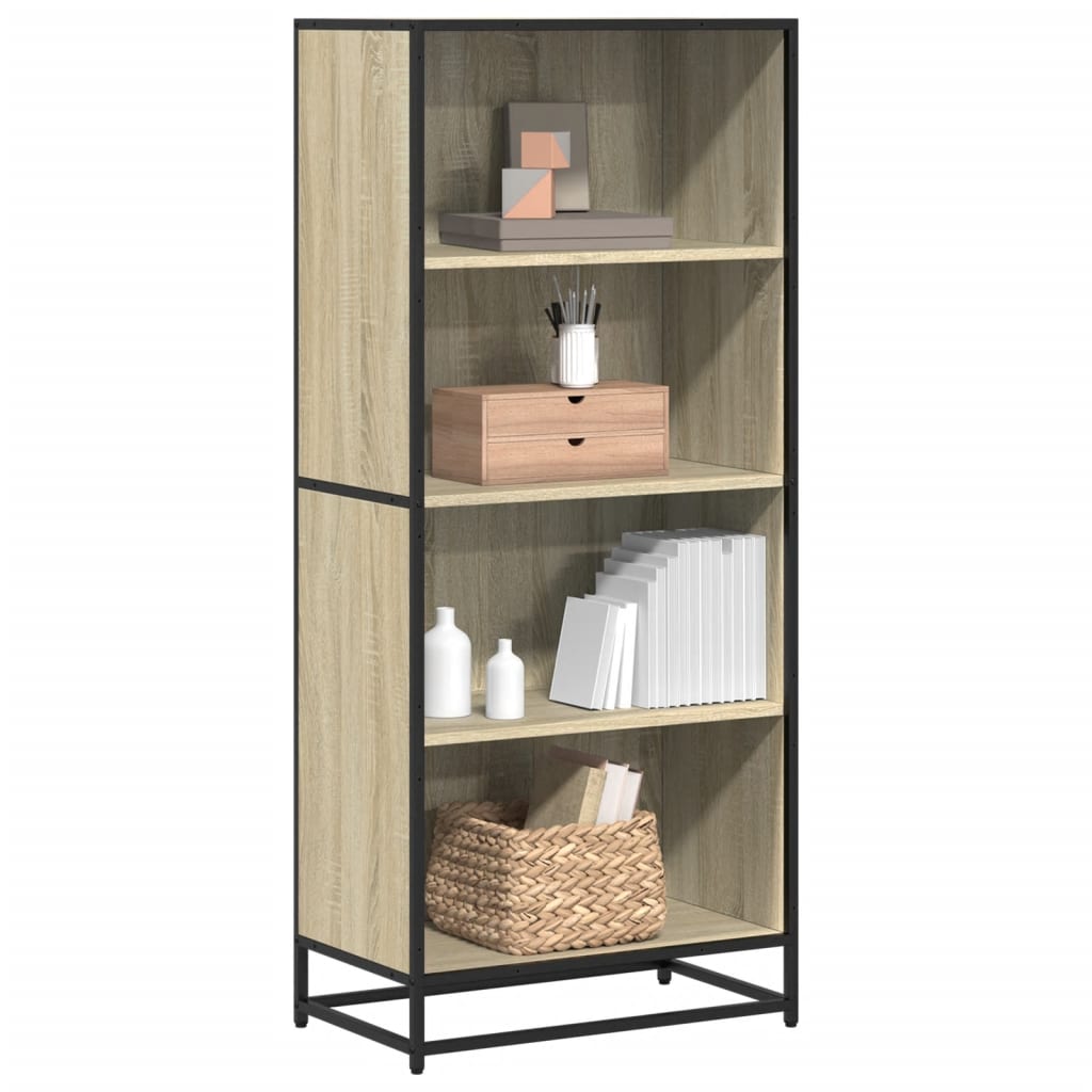 vidaXL Bookcase Sonoma Oak 60x35x139 cm Engineered Wood - Brown