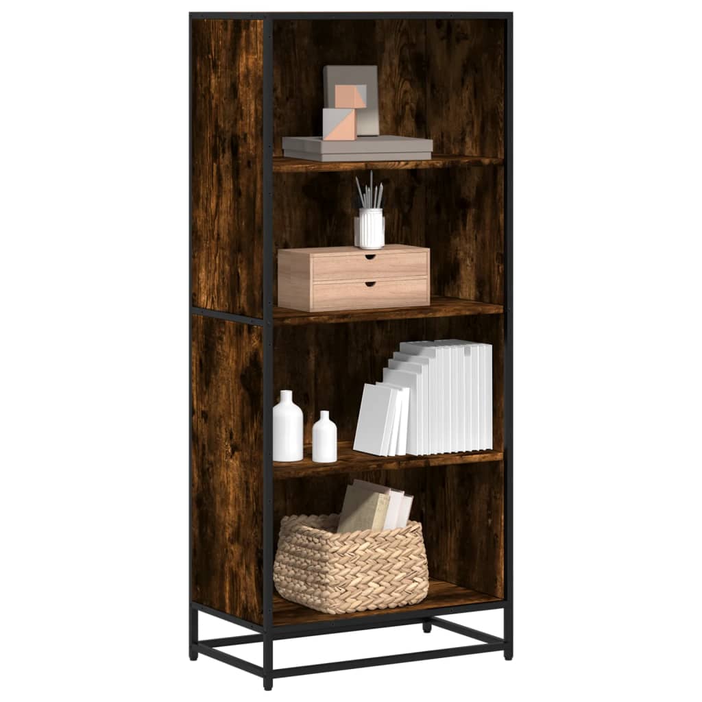 vidaXL Bookcase Smoked Oak 60x35x139 cm Engineered Wood - Brown