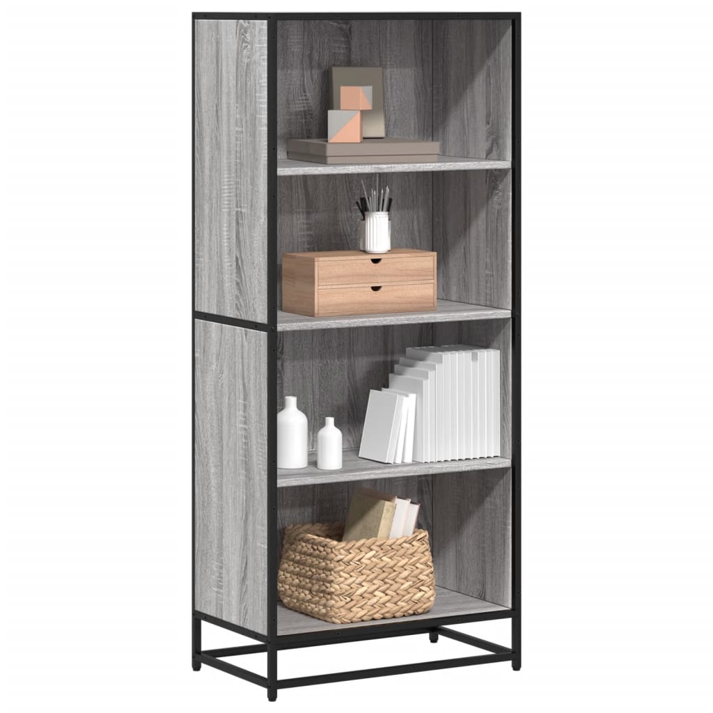 vidaXL Bookcase Grey Sonoma 60x35x139 cm Engineered Wood