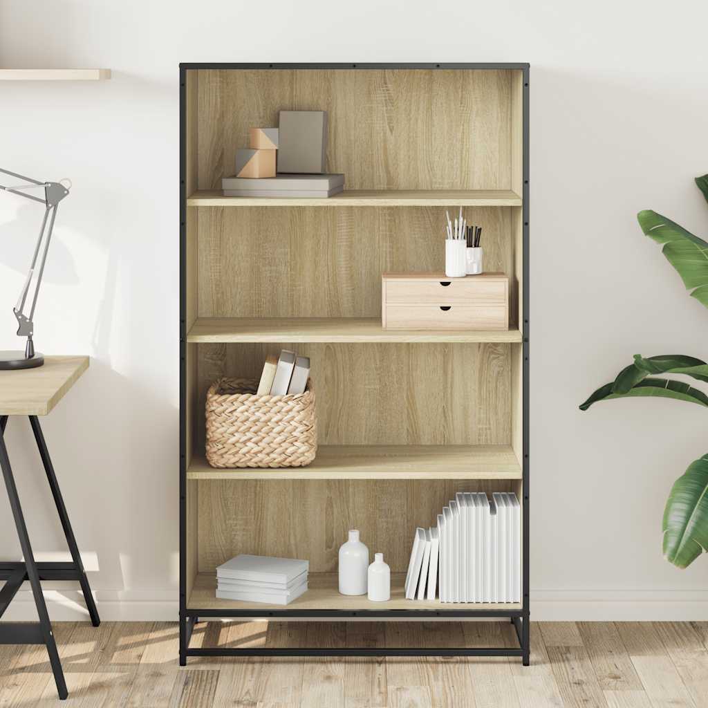 vidaXL Bookcase Sonoma Oak 80.5x35x139 cm Engineered Wood - Brown