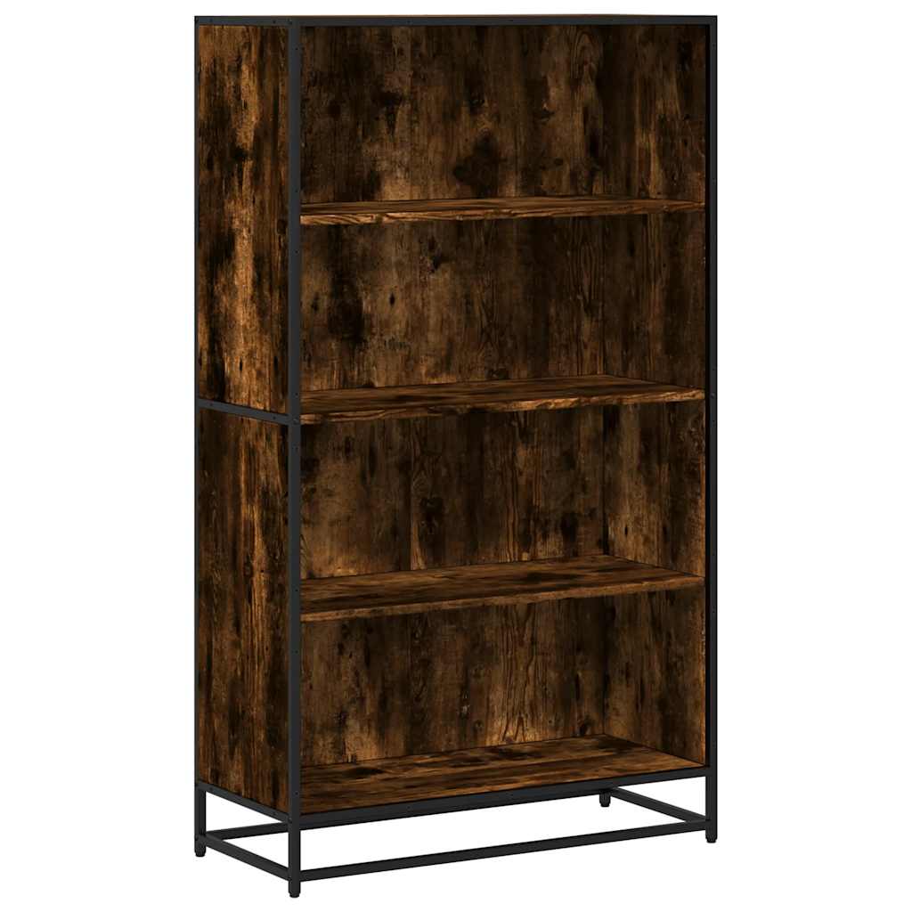 vidaXL Bookcase Smoked Oak 80.5x35x139 cm Engineered Wood - Brown