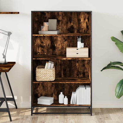 vidaXL Bookcase Smoked Oak 80.5x35x139 cm Engineered Wood - Brown