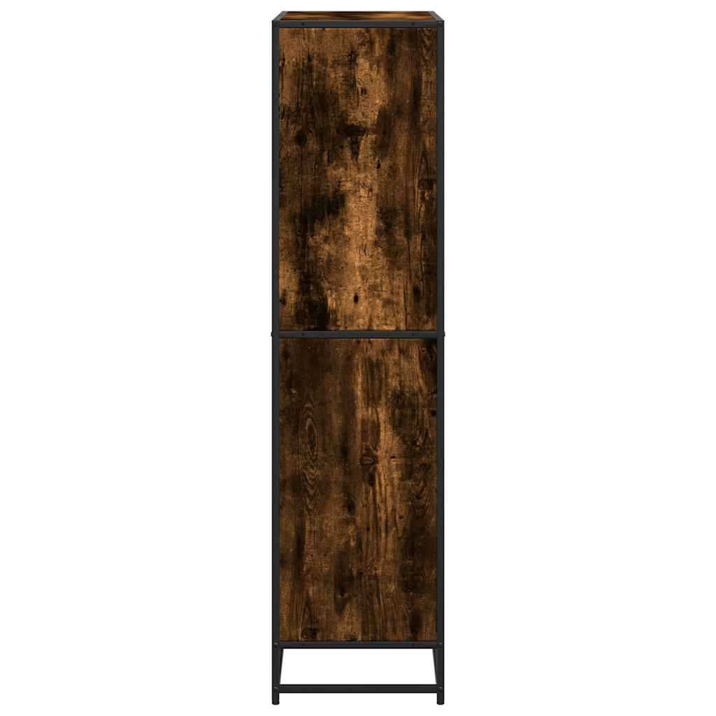vidaXL Bookcase Smoked Oak 80.5x35x139 cm Engineered Wood - Brown