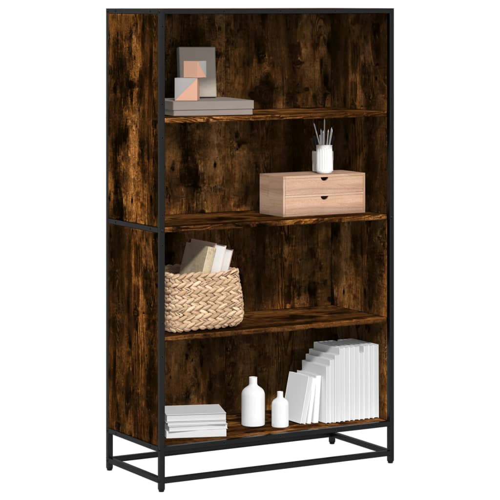 vidaXL Bookcase Smoked Oak 80.5x35x139 cm Engineered Wood - Brown