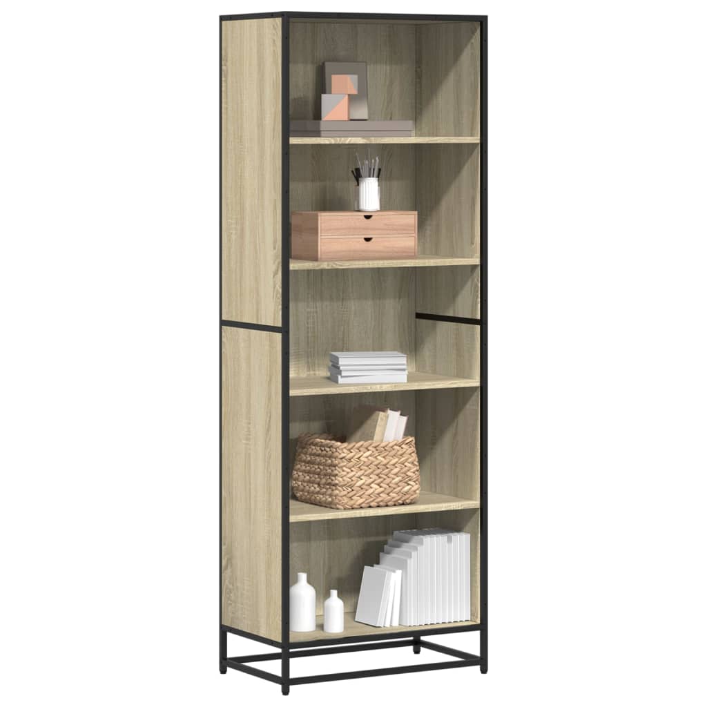 vidaXL Bookcase Sonoma Oak 60x35x170.5 cm Engineered Wood - Brown