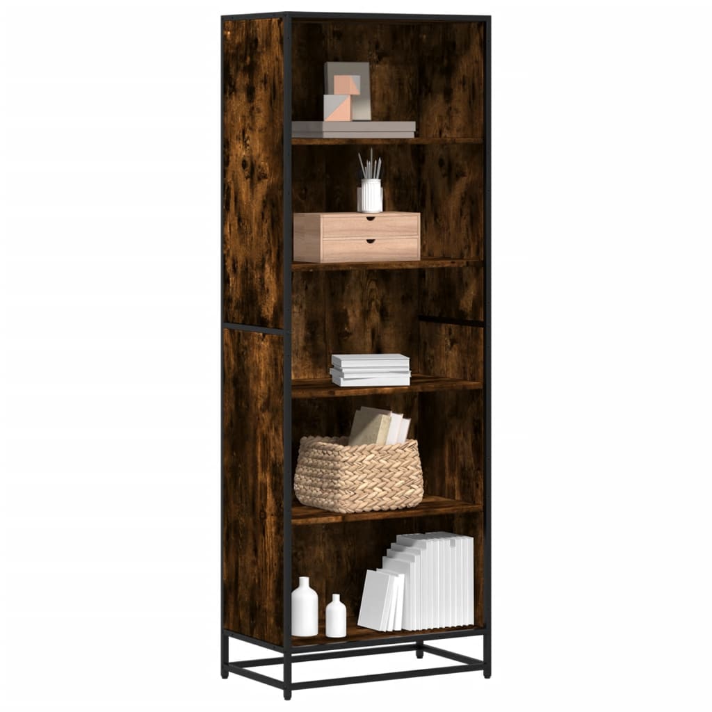 vidaXL Bookcase Smoked Oak 60x35x170.5 cm Engineered Wood - Brown