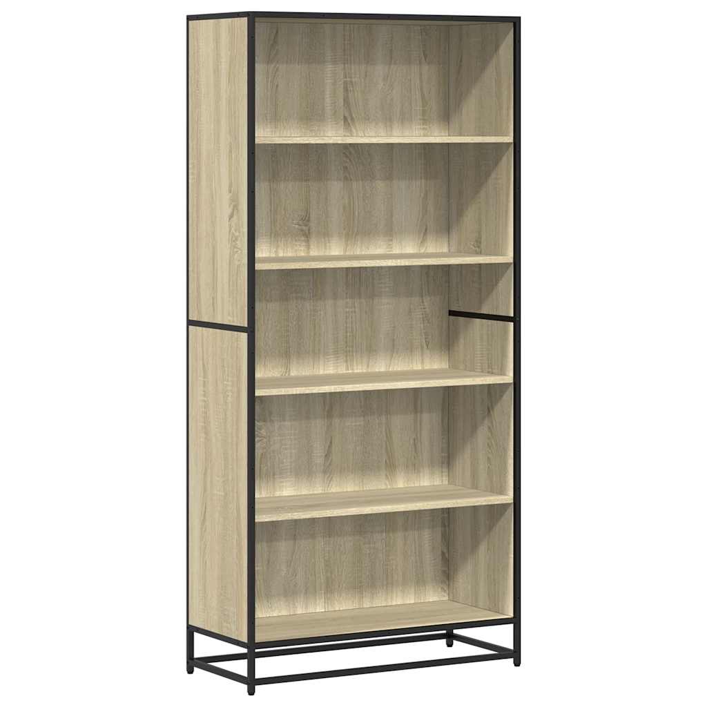 vidaXL Bookcase Sonoma Oak 80.5x35x170.5 cm Engineered Wood - Brown