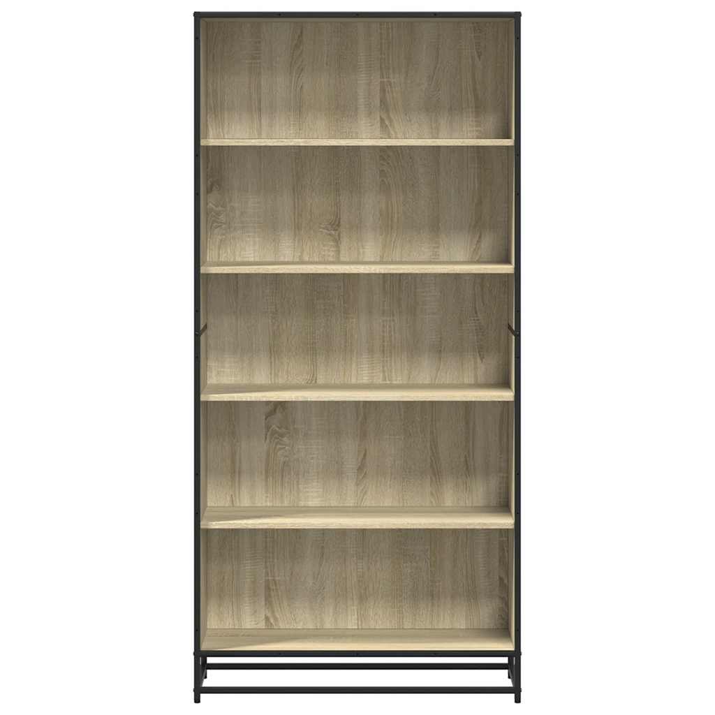 vidaXL Bookcase Sonoma Oak 80.5x35x170.5 cm Engineered Wood - Brown