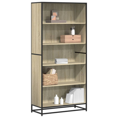 vidaXL Bookcase Sonoma Oak 80.5x35x170.5 cm Engineered Wood - Brown