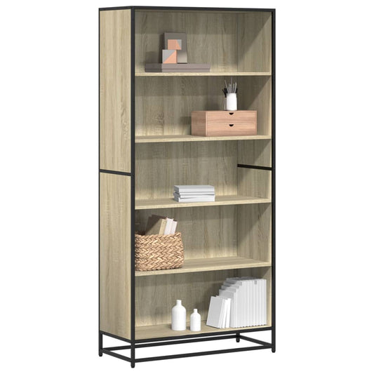 vidaXL Bookcase Sonoma Oak 80.5x35x170.5 cm Engineered Wood - Brown