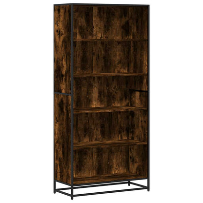 vidaXL Bookcase Smoked Oak 80.5x35x170.5 cm Engineered Wood - Brown