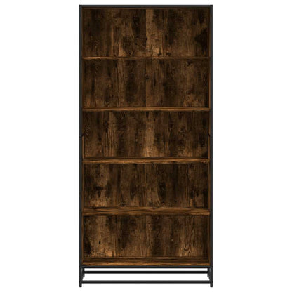vidaXL Bookcase Smoked Oak 80.5x35x170.5 cm Engineered Wood - Brown