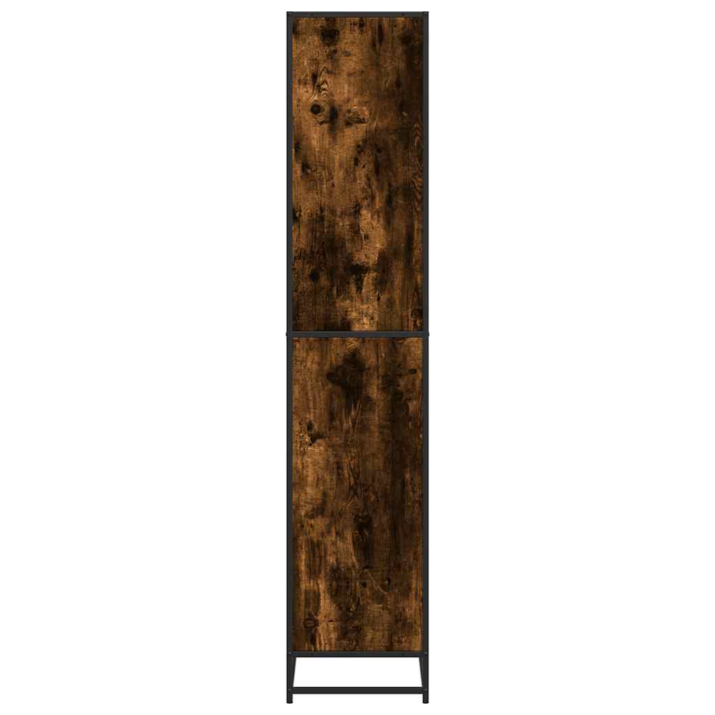 vidaXL Bookcase Smoked Oak 80.5x35x170.5 cm Engineered Wood - Brown