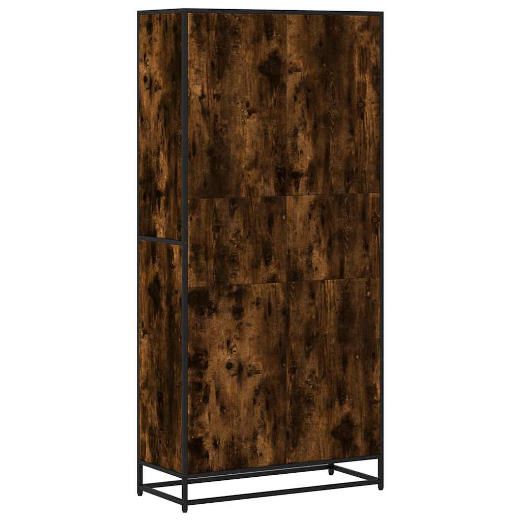 vidaXL Bookcase Smoked Oak 80.5x35x170.5 cm Engineered Wood - Brown