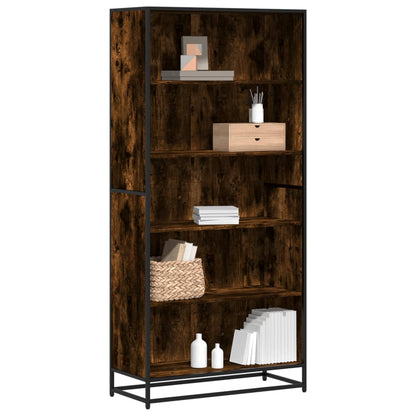 vidaXL Bookcase Smoked Oak 80.5x35x170.5 cm Engineered Wood - Brown