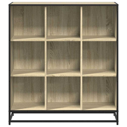 vidaXL Bookcase Sonoma Oak 97.5x33x107.5 cm Engineered Wood and Metal - Brown