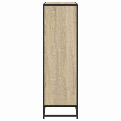 vidaXL Bookcase Sonoma Oak 97.5x33x107.5 cm Engineered Wood and Metal - Brown