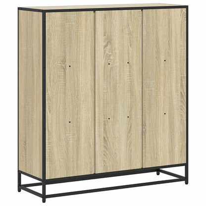 vidaXL Bookcase Sonoma Oak 97.5x33x107.5 cm Engineered Wood and Metal - Brown