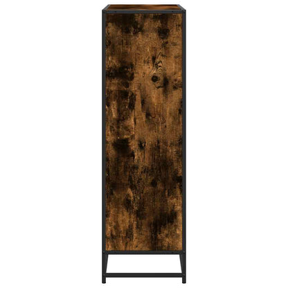 vidaXL Bookcase Smoked Oak 97.5x33x107.5 cm Engineered Wood and Metal - Brown