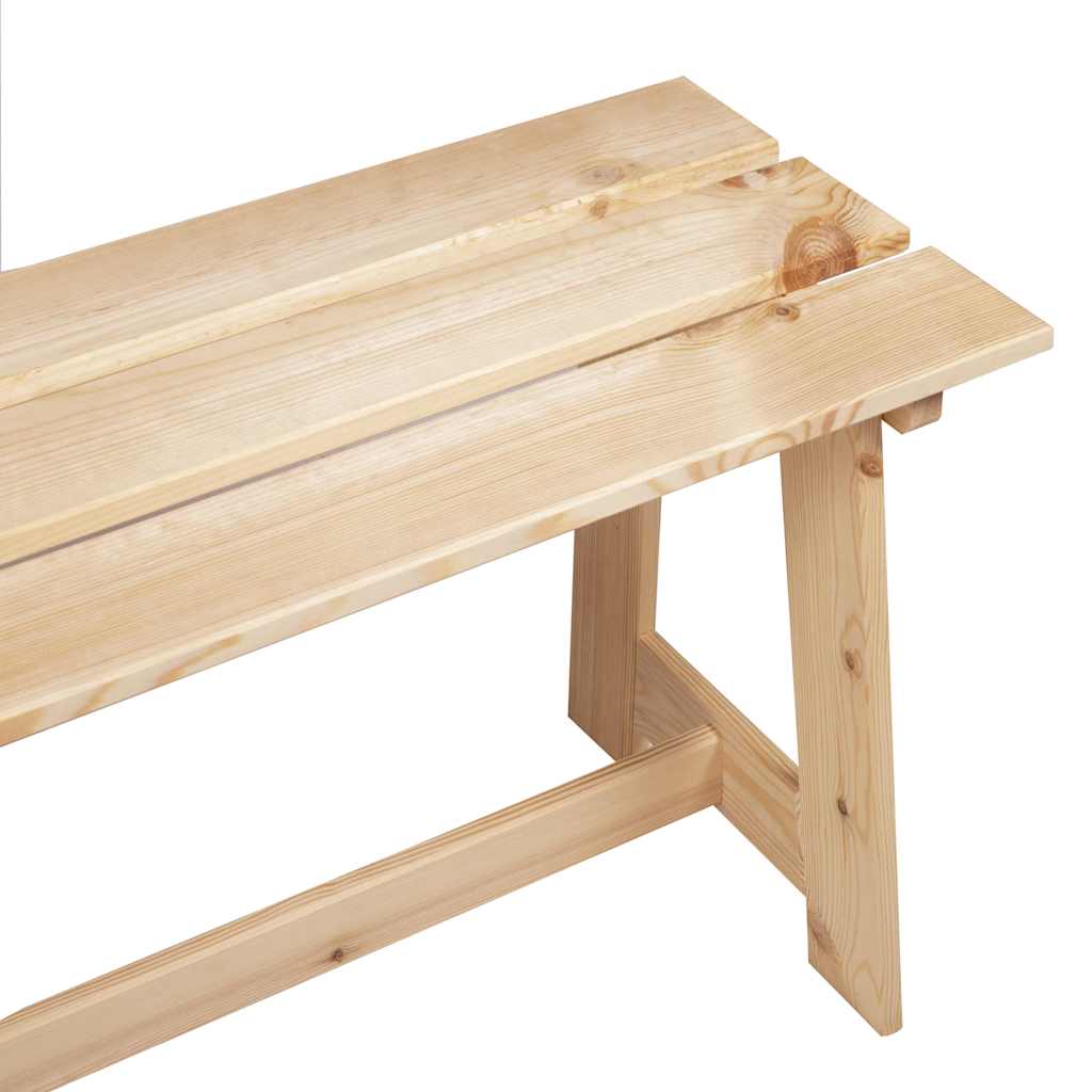 vidaXL Outdoor Bench Natural 119 x 37 x 47 cm Solid Pine Wood - Brown