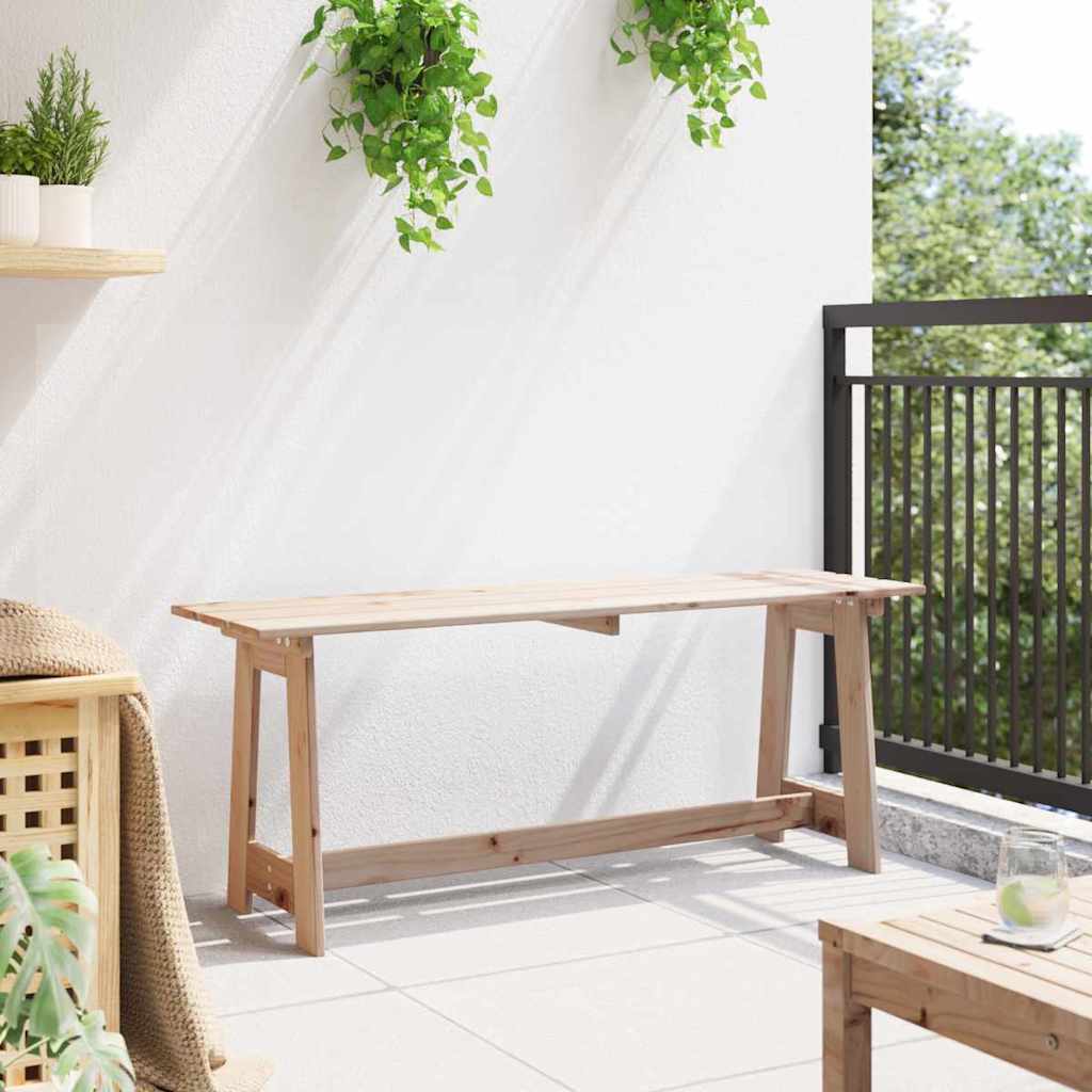 vidaXL Outdoor Bench Natural 119 x 37 x 47 cm Solid Pine Wood - Brown