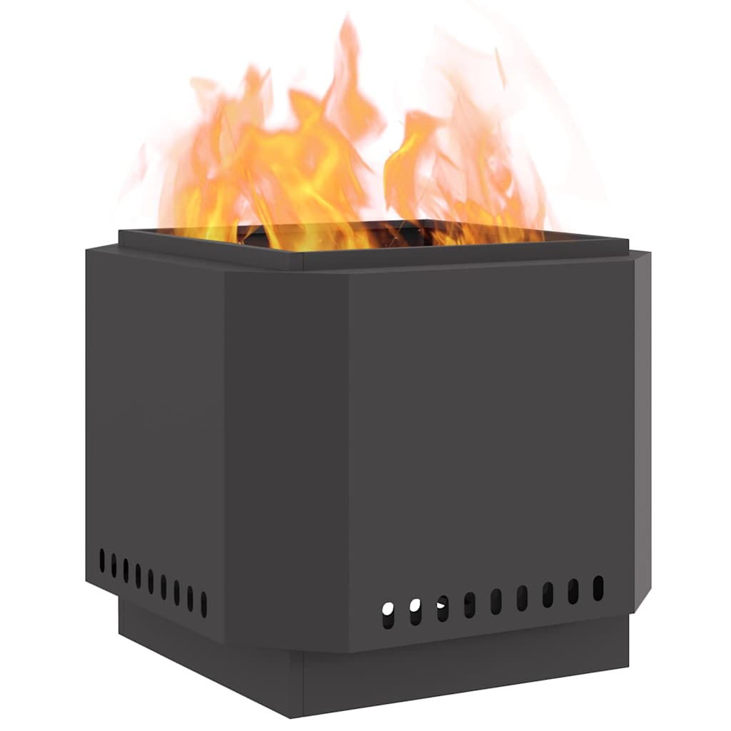 vidaXL Smokeless Fire Pit Black 58 x 58 x 51 cm Cold-rolled Steel