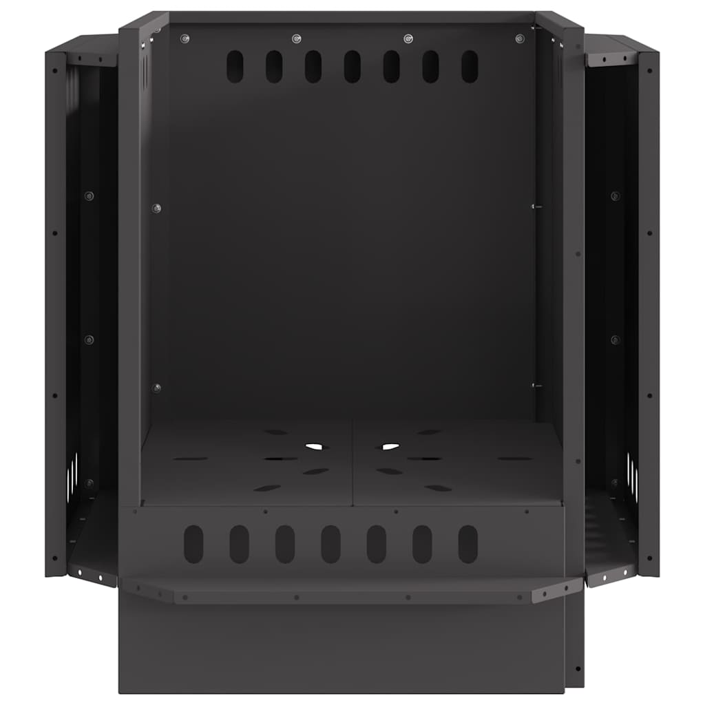 vidaXL Smokeless Fire Pit Black 48 x 48 x 51 cm Steel