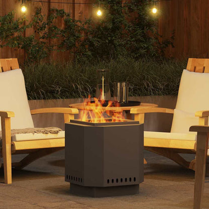 vidaXL Smokeless Fire Pit Black 48 x 48 x 51 cm Steel