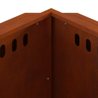 vidaXL Smokeless Fire Pit Rusty 48 x 48 x 51 cm Weathering Steel - Brown