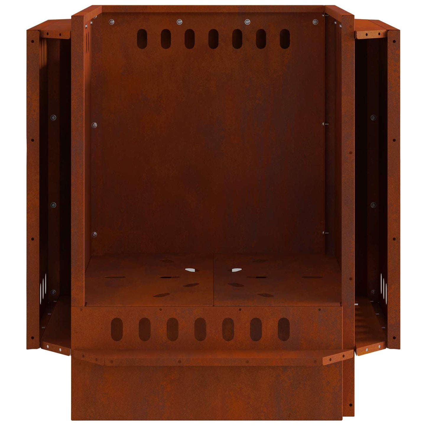vidaXL Smokeless Fire Pit Rusty 48 x 48 x 51 cm Weathering Steel - Brown