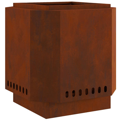 vidaXL Smokeless Fire Pit Rusty 48 x 48 x 51 cm Weathering Steel - Brown