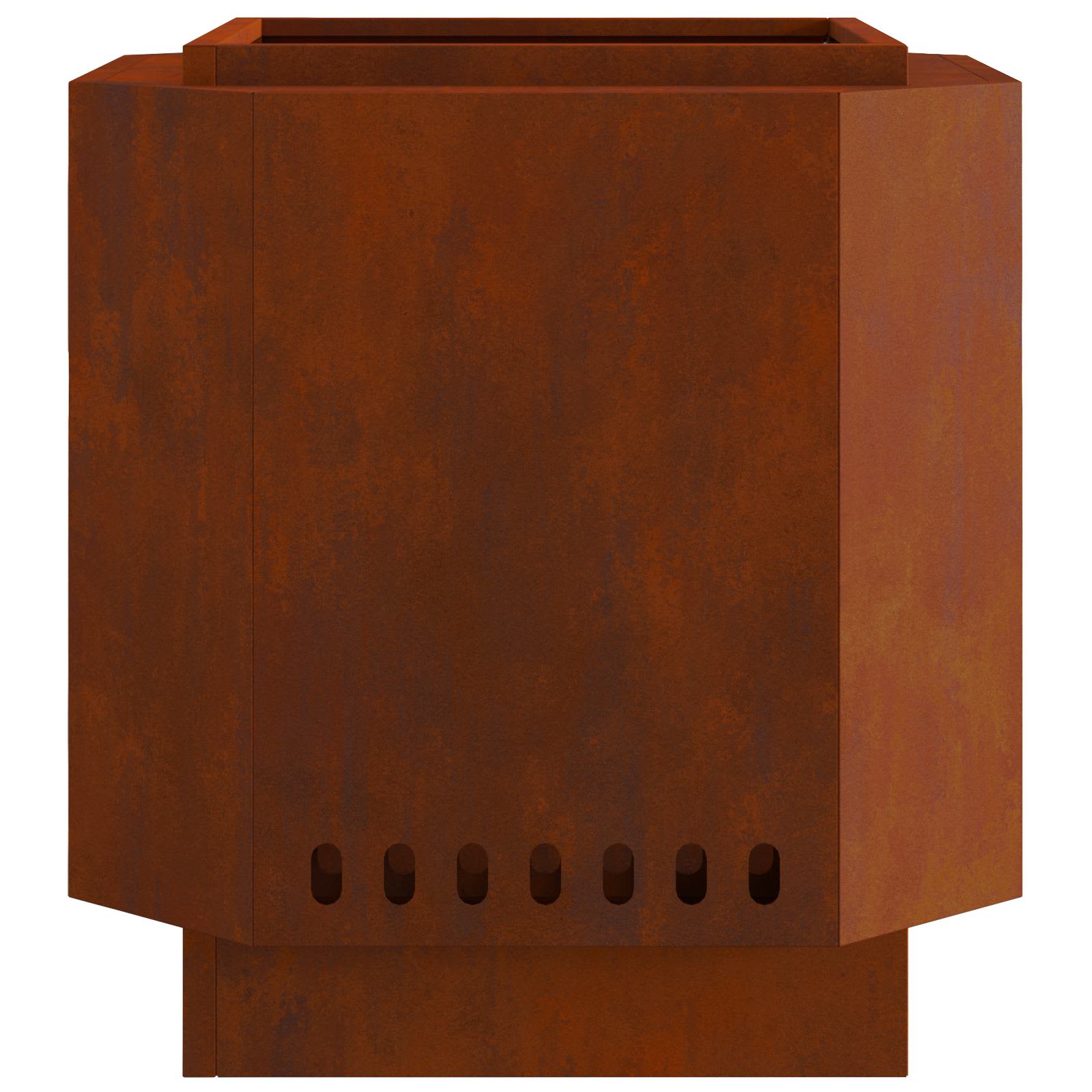 vidaXL Smokeless Fire Pit Rusty 48 x 48 x 51 cm Weathering Steel - Brown