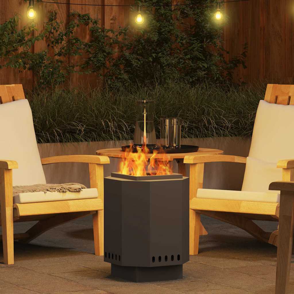 vidaXL Smokeless Fire Pit Black 38 x 38 x 51 cm Steel