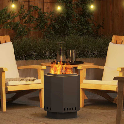 vidaXL Smokeless Fire Pit Black 38 x 38 x 51 cm Steel