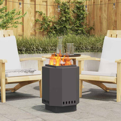 vidaXL Smokeless Fire Pit Black 38 x 38 x 51 cm Steel