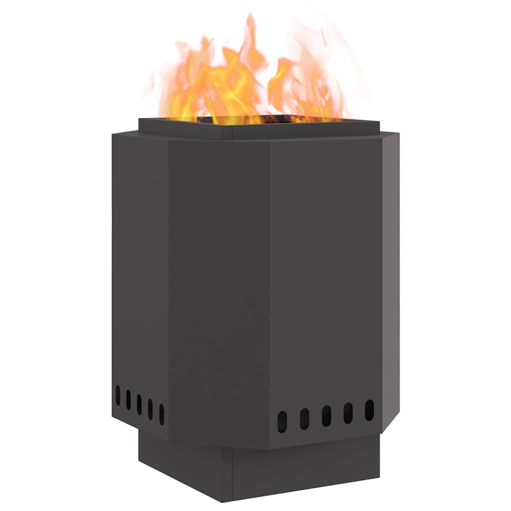 vidaXL Smokeless Fire Pit Black 38 x 38 x 51 cm Steel