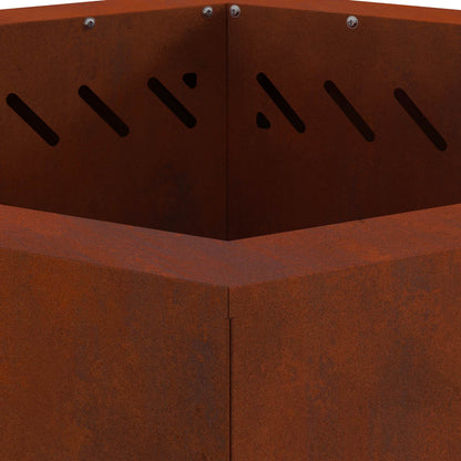 vidaXL Smokeless Fire Pit Brown 58 x 58 x 51 cm Weathering Steel - 10744