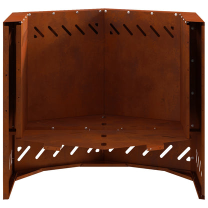 vidaXL Smokeless Fire Pit Brown 58 x 58 x 51 cm Weathering Steel - 10744