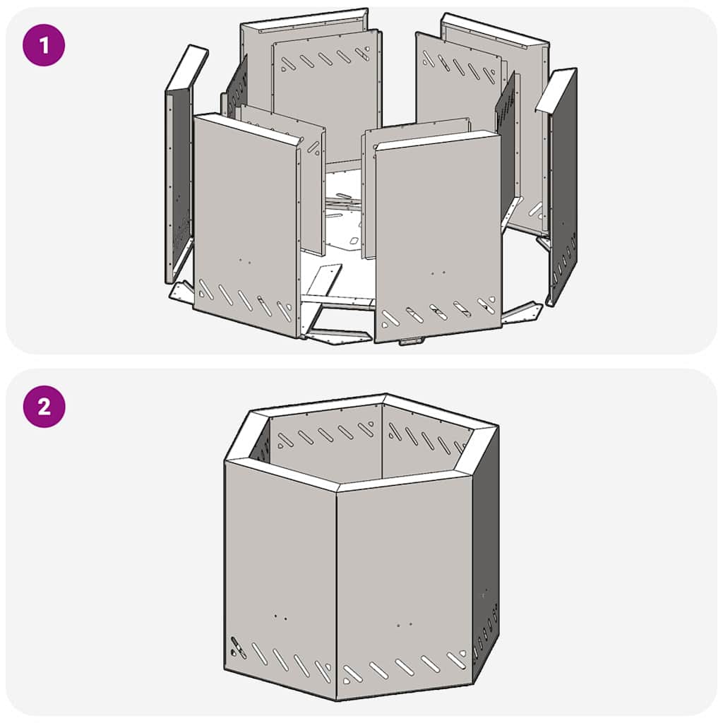 vidaXL Smokeless Fire Pit Brown 58 x 58 x 51 cm Weathering Steel - 10744