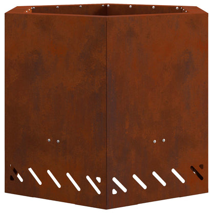 vidaXL Smokeless Fire Pit Brown 58 x 58 x 51 cm Weathering Steel - 10744