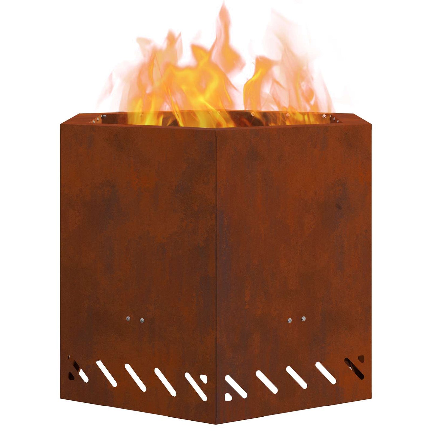 vidaXL Smokeless Fire Pit Brown 58 x 58 x 51 cm Weathering Steel - 10744
