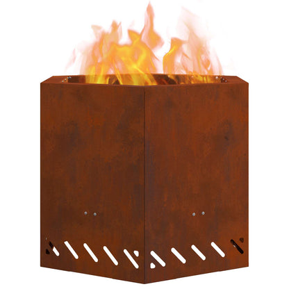 vidaXL Smokeless Fire Pit Brown 58 x 58 x 51 cm Weathering Steel - 10744