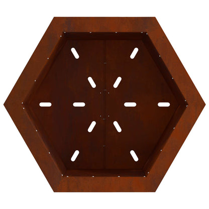 vidaXL Smokeless Fire Pit Brown 58 x 58 x 51 cm Weathering Steel - 10744
