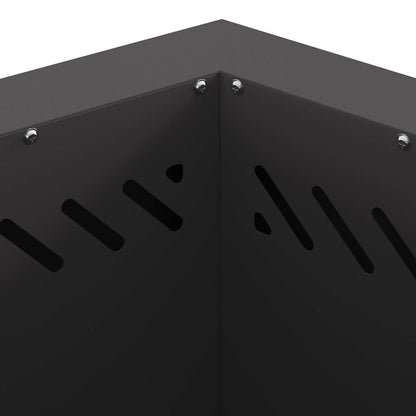 vidaXL Smokeless Fire Pit Black 48 x 48 x 51 cm Steel - 10749