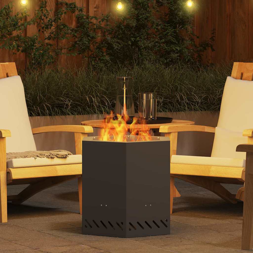 vidaXL Smokeless Fire Pit Black 48 x 48 x 51 cm Steel - 10749