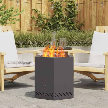 vidaXL Smokeless Fire Pit Black 48 x 48 x 51 cm Steel - 10749