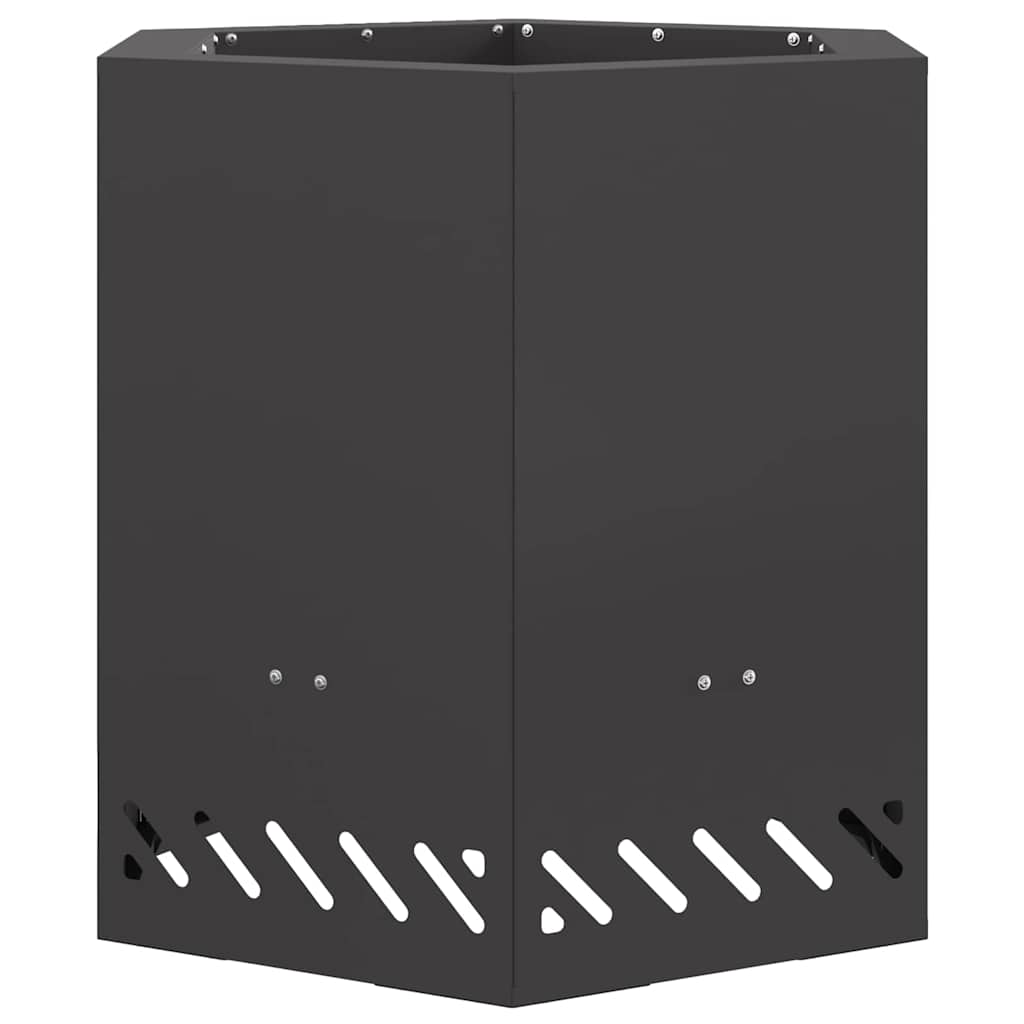 vidaXL Smokeless Fire Pit Black 48 x 48 x 51 cm Steel - 10749
